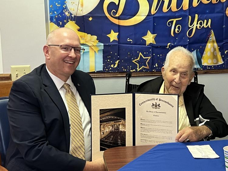 Chapel Ridge resident Paul Monjar celebrated his 106th birthday this week. Rep. Martin Causer, R-Turtlepoint, helped Monjar and his friends and family recognize the milestone at a party Thursday.