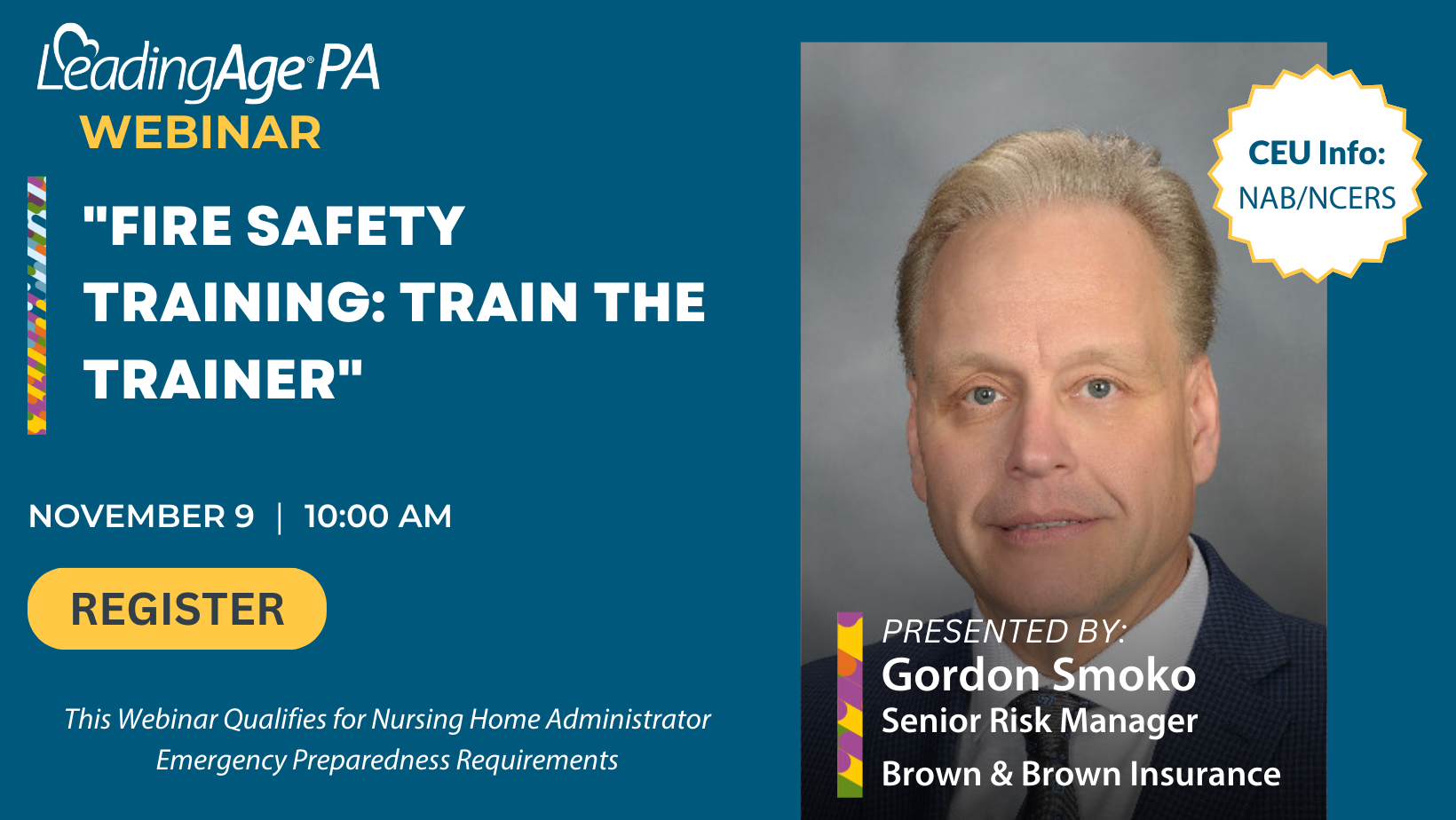 Fire Safety Training Train the Trainer inar LeadingAge PA