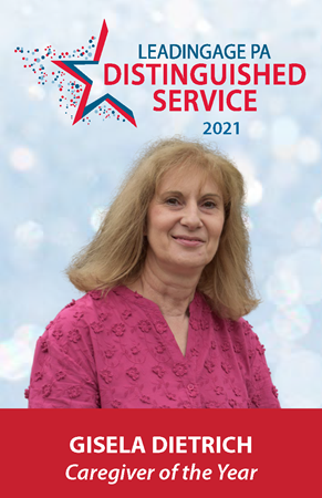 Gisela Dietrich - caregiver direct Image with LeadingAge PA Distinguished Service award winner
